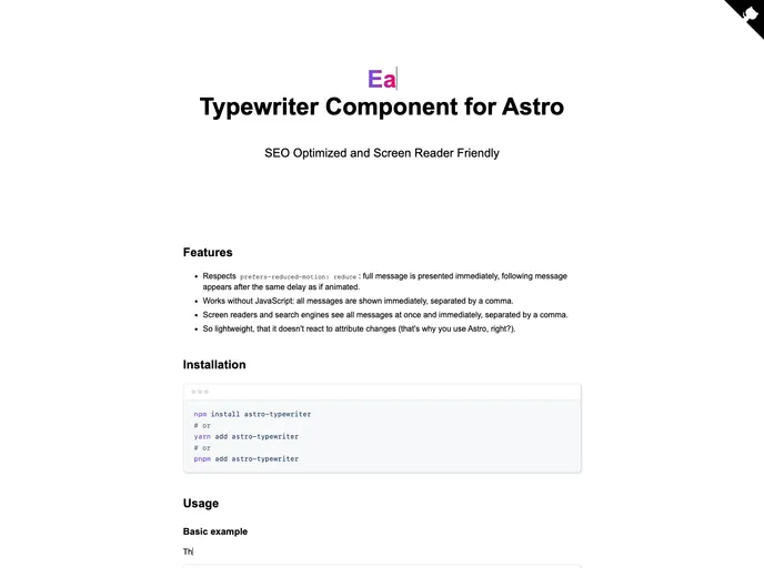 Astro Typewriter screenshot