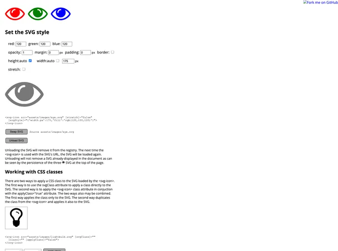 screenshot of Angular Svg Icon