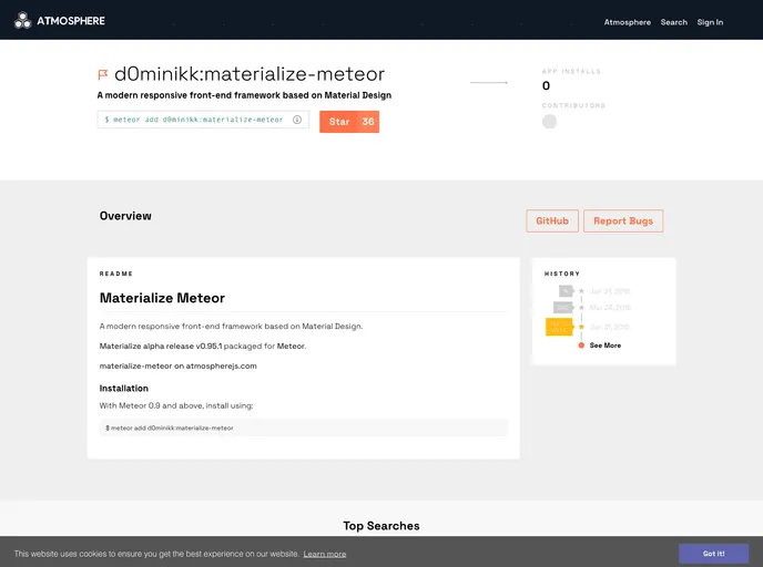 screenshot of Materialize Meteor