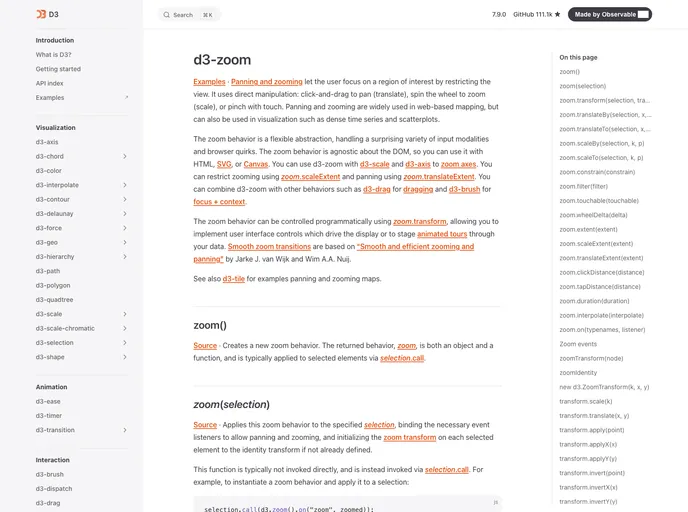 screenshot of D3 Zoom