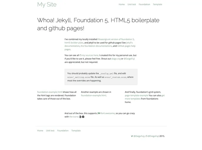 screenshot of Jekyll Foundation 5 Starter