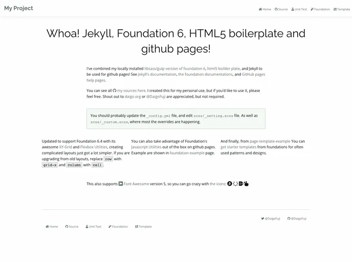 screenshot of Jekyll Foundation 6 Starter