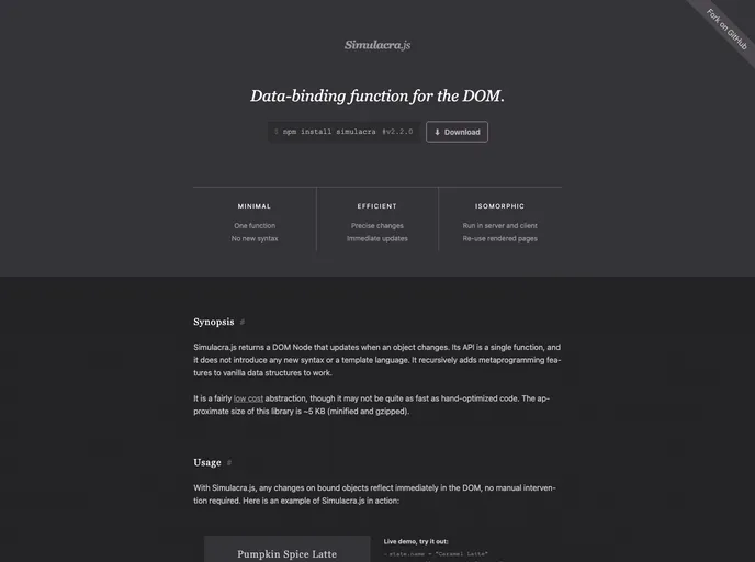 screenshot of Simulacra