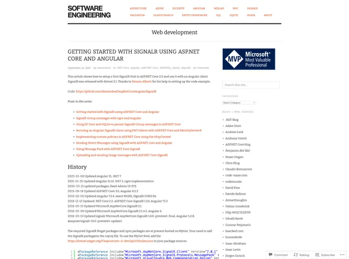 screenshot of AspNetCoreAngularSignalR