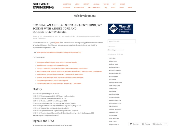 screenshot of AspNetCoreAngularSignalRSecurity