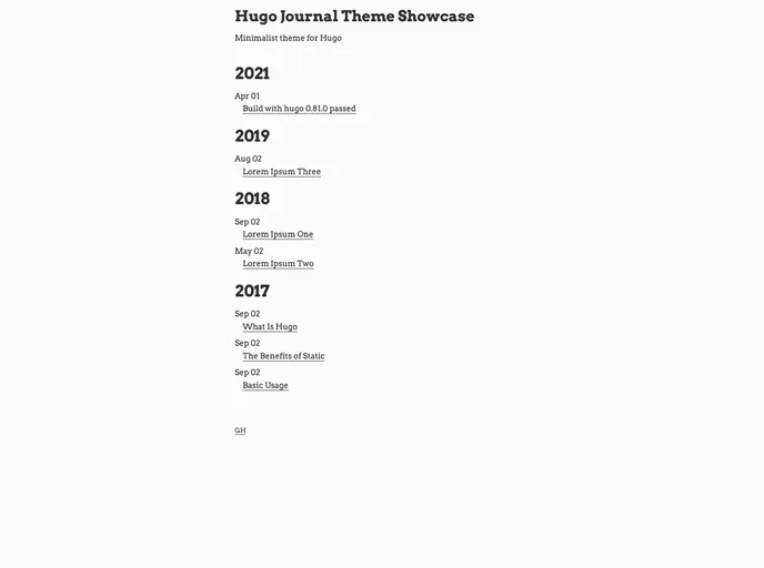 Hugo Journal screenshot