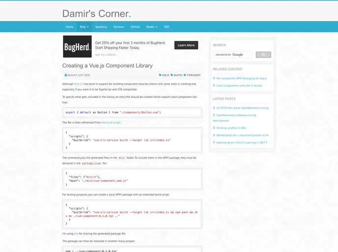screenshot of 20200821 Vue Component Lib