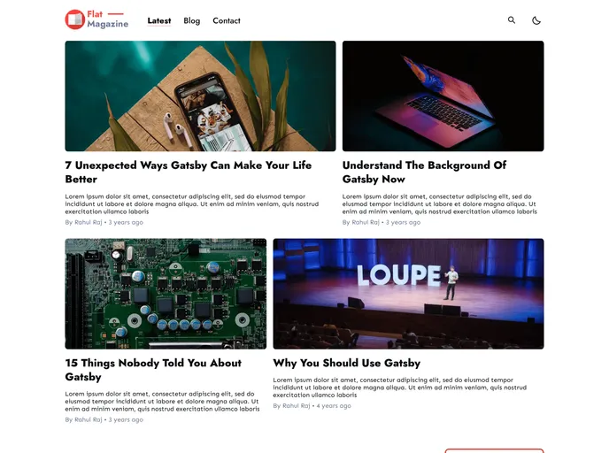 screenshot of Gatsby Starter Flat Magazine