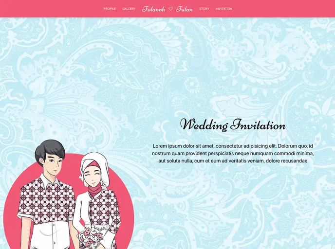 screenshot of Wedding Invitation