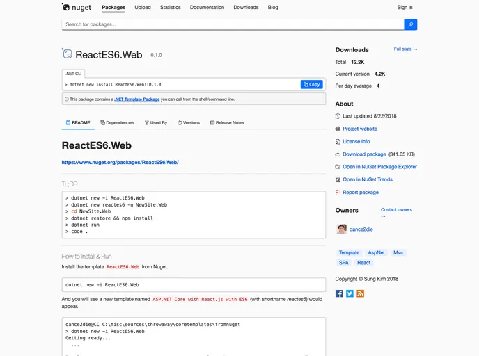 screenshot of ReactES6.Web