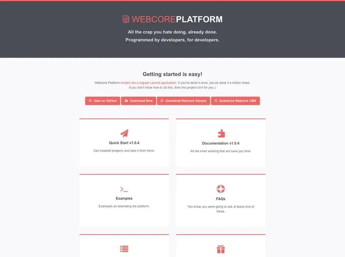 screenshot of Webcore