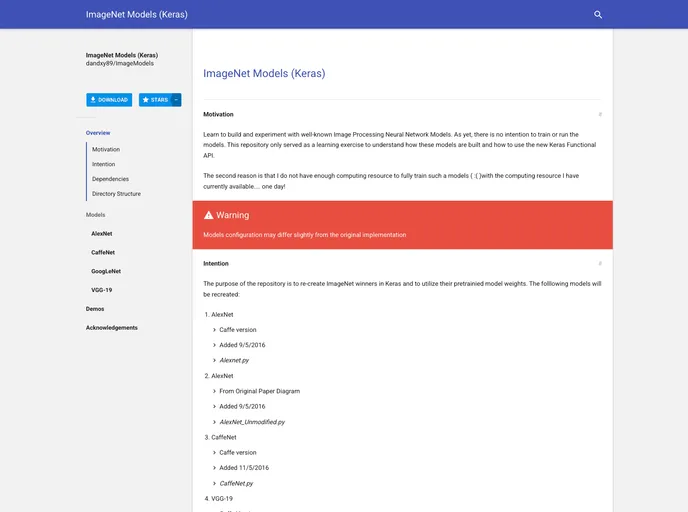 screenshot of ImageModels