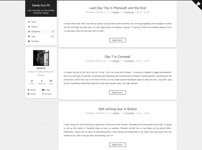 screenshot of Dandyxu.github.io