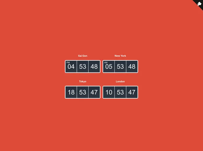 screenshot of Vue Clock