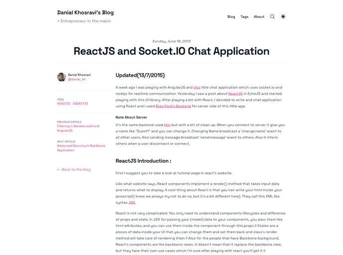 screenshot of ReactJS Realtime Chat