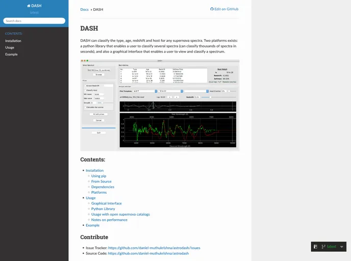 screenshot of Astrodash