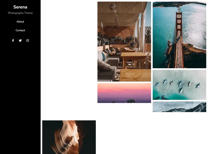 screenshot of Gatsby Theme Serena