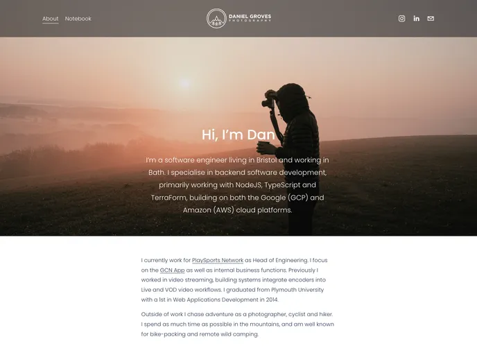 screenshot of Danielgroves.net