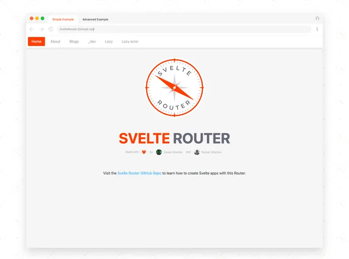 Svelte Router screenshot
