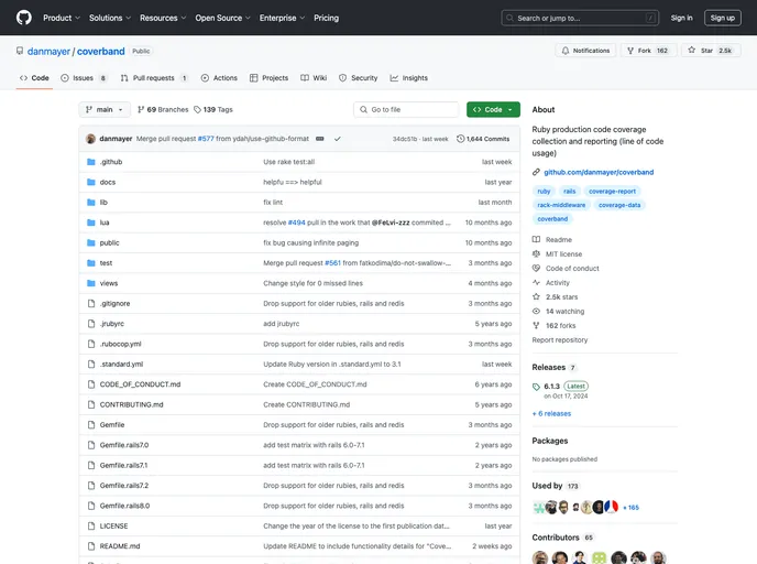 screenshot of Coverband