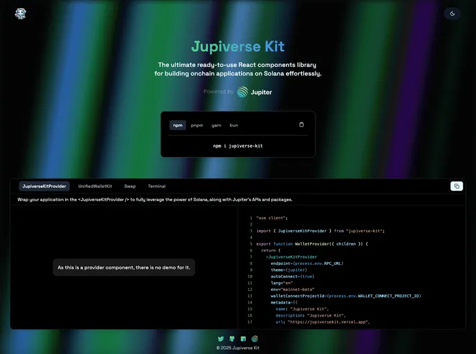 screenshot of Jupiverse Kit