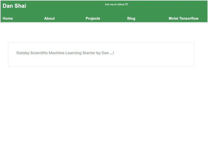 screenshot of Gatsby Machine Learning Starter