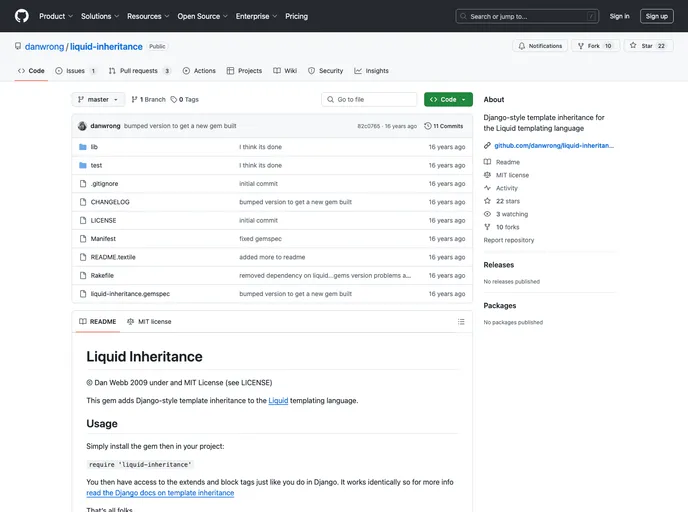 screenshot of Liquid Inheritance