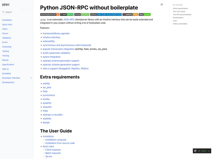 screenshot of Pjrpc