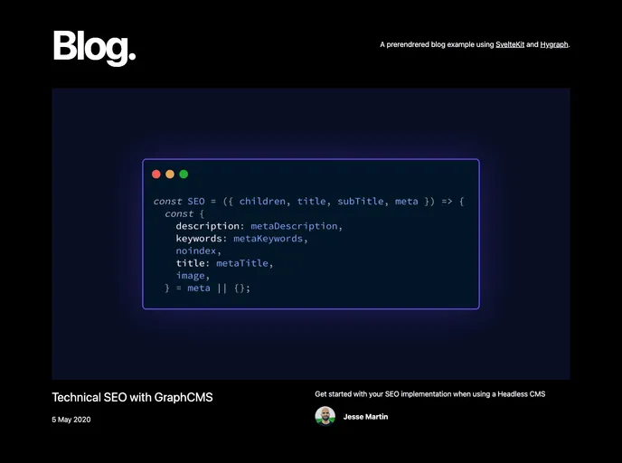 screenshot of Sveltekit Preview Mode