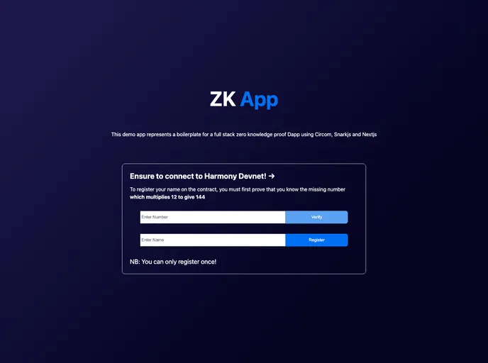 screenshot of Circom Next Starter