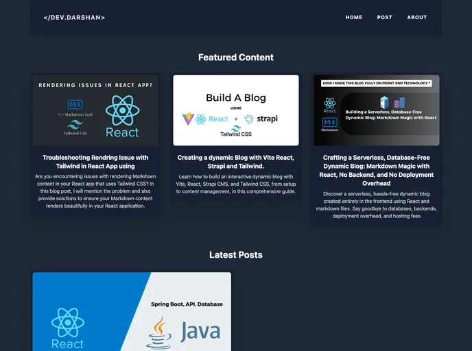 screenshot of My Blog App