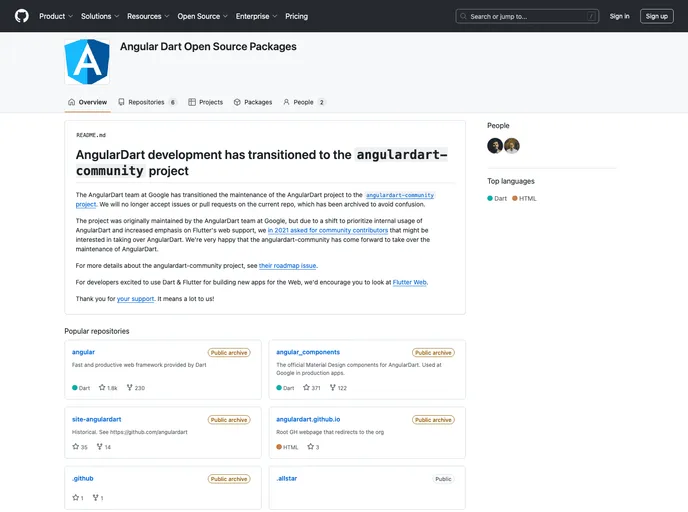 screenshot of Angular.dart