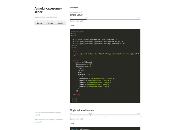 screenshot of Angular Awesome Slider
