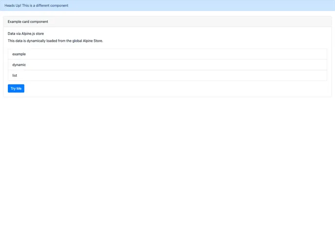 screenshot of Single File Components For Alpinejs