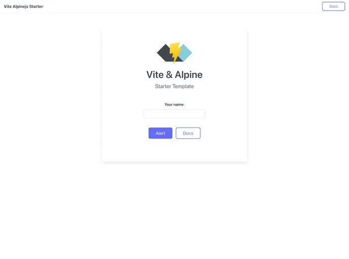 screenshot of Vite Alpinejs