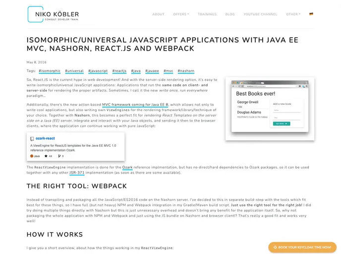 screenshot of Ozark React