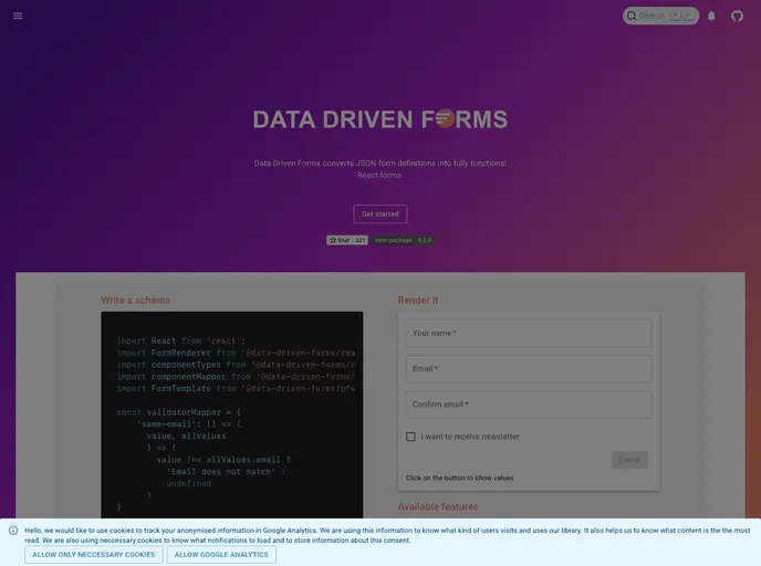 React Forms screenshot