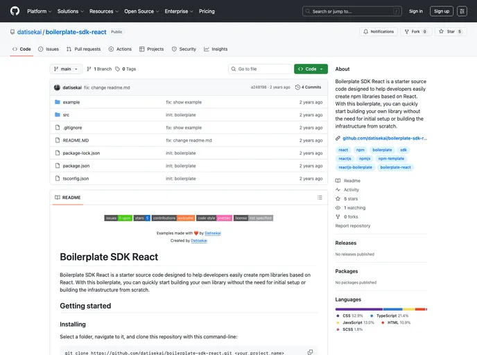 Boilerplate Sdk React screenshot