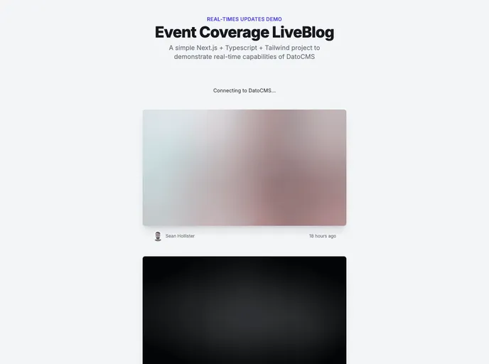 screenshot of Next Event Coverage Liveblog