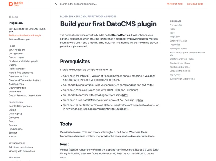 screenshot of Plugins Sdk