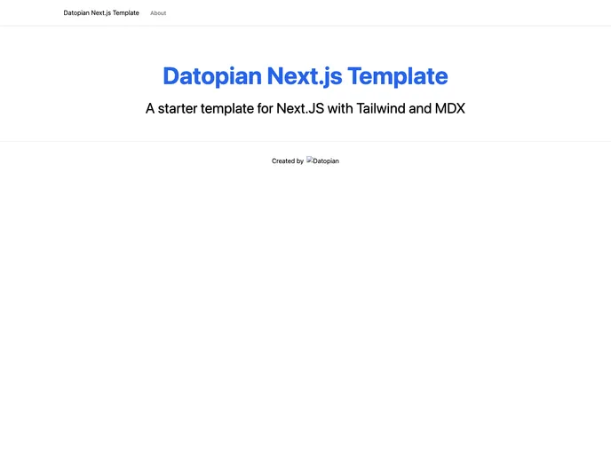 screenshot of Nextjs Tailwind Mdx
