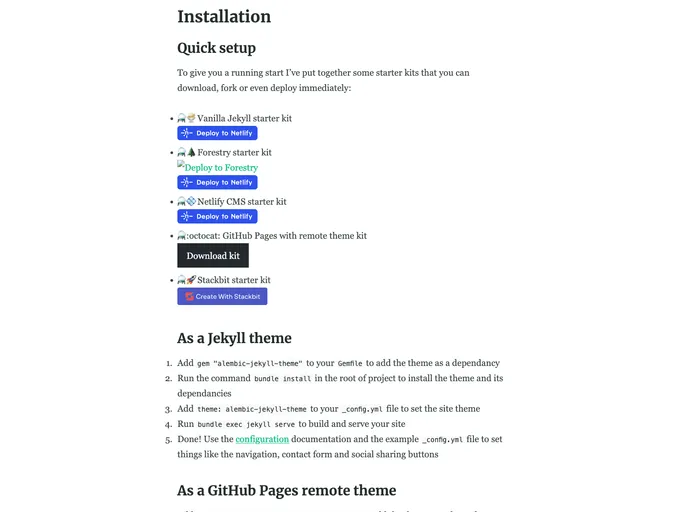 screenshot of Alembic Kit