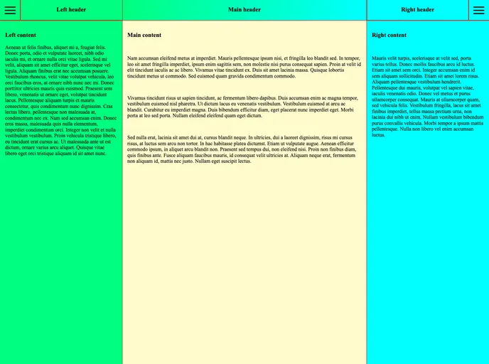 screenshot of Sidebars