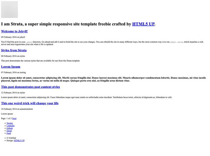 screenshot of Strata Jekyll