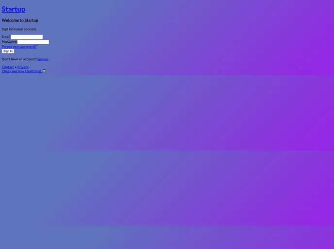 screenshot of Tailwind Login Template