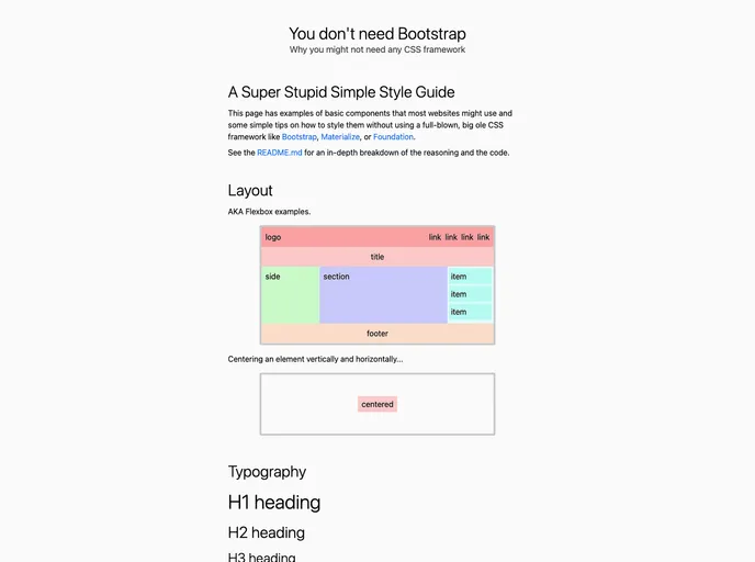 You Dont Need Bootstrap screenshot