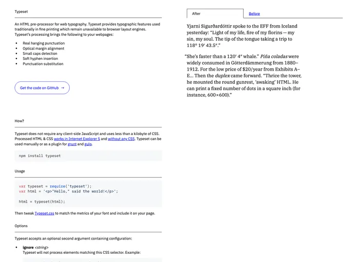 screenshot of Typeset