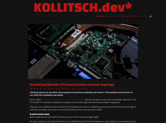 Kollitsch.dev screenshot