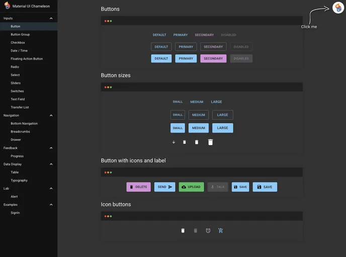 screenshot of Mui Chameleon