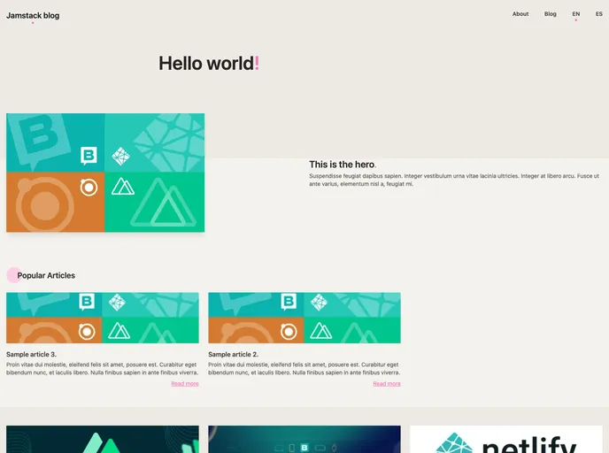 screenshot of Storyblok Nuxt Jamstack Blog